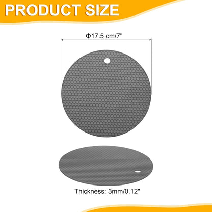 uxcell 3pcs Silicone Jar Opener Pads, 17.5cm/7" Texture Can Opener Multipurpose Round Bottle Lid Opener Non-Slip Coasters for Weak Hands Seniors Children, Orange, Blue, Gray