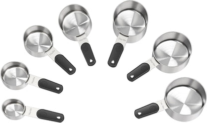 Magnetic Handles 5 Piece Stainless Steel Measuring Cups, Black, Kitchen Gadgets for Measure Liquid and Dry Ingredients, Cooking & Baking