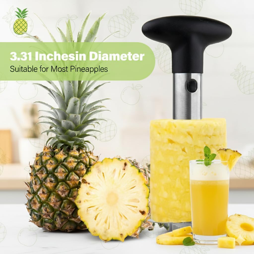 Ultimate Kitchen Tool Set of 4 – Pineapple Corer, Apple Slicer, Peeler & Garlic Crusher | Multifunctional Stainless Steel Gadgets for Fruit & Vegetable Prep | Easy-to-Use, Time-Saving Gift Set.