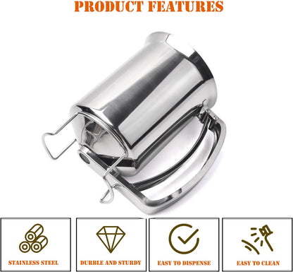 Stainless Steel Pancake Batter Dispenser, Batter Dispenser with Squeeze Handle, Professional Pancake Dispenser for Pancakes, Cupcakes, Muffins and Waffles (800ml)