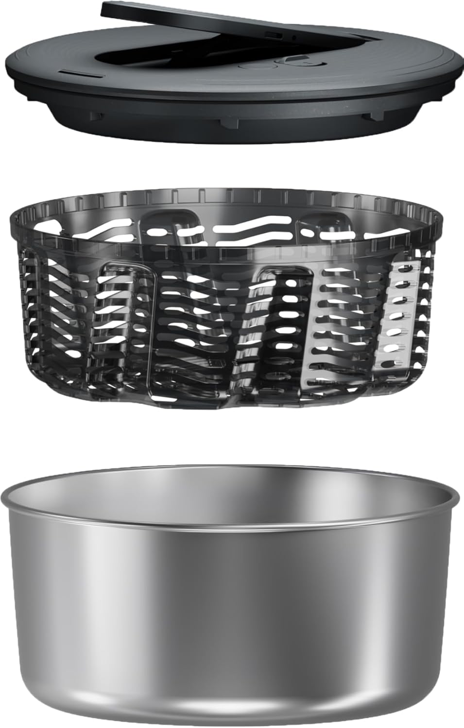 Zyliss Swift Dry Stainless Steel Salad Spinner - Fruit Cleaner & Lettuce Spinner with Push Pump - Non-Slip Bowl - Dishwasher Safe - Small