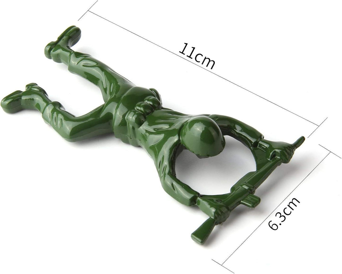 2pc-Creative 3D Army Man Bottle Opener,Unique Easy Opening Bottle Opener for Beer and beverage （Green ）