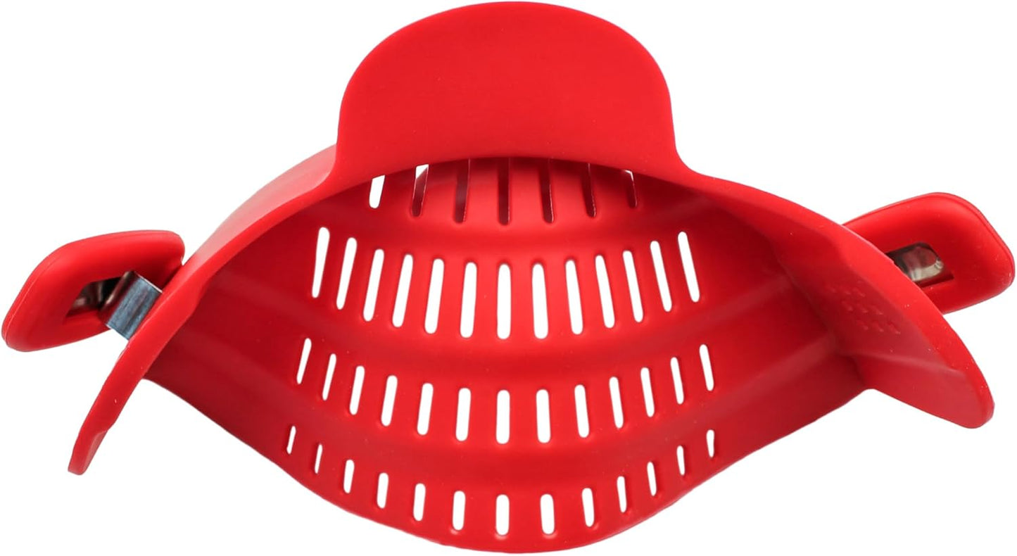 PERFECT PASTA PAL Clip-on Strainer for Pots - Silicone Pasta - Heat Resistant, Space Saving Colander for Kitchen - Dishwasher Safe Pot Strainer - Cooking Essentials and Home Must Haves