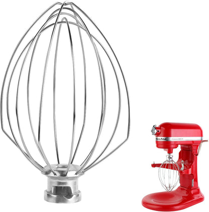 Stainless Steel 3 Piece kit Attachments，Dough Hook 6 Wire Whisk Flat Beater Compatible with KitchenAid 5 Plus -6QT Mixer，Bowl Lift Stand Mixer Accessory，Rust Resistant，Dishwasher Safe