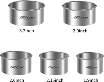 ALLTOP Circle Biscuit Cutter Set –Stainless Steel Baking Supplies for Effortless Round Cookie Shaping, Pastry & Fondant Tool Creation–Precise Cut Kitchen Utensil for Sandwich, Scone, Donut -3PC Round