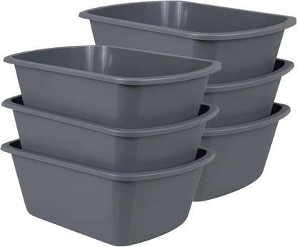 Vakly Wash Basins – Rectangular Plastic 7-Quart Graduated Hospital Soaking Tub with Markings – Small Portable Washbasin for Face Washing, Cleaning, Foot Bath, Dishes, Laundry & Bedside Care
