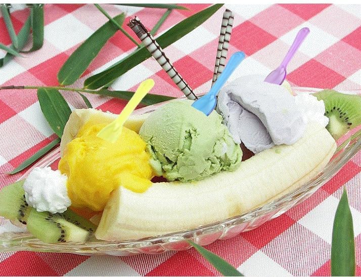 Extra Sturdy, Gmark 100pc 3" Taster Spoons Plastic Mini Spoons, Extra Sturdy, BPA Free, For Ice Cream, Dessert, White 1 Box Set GM1002F