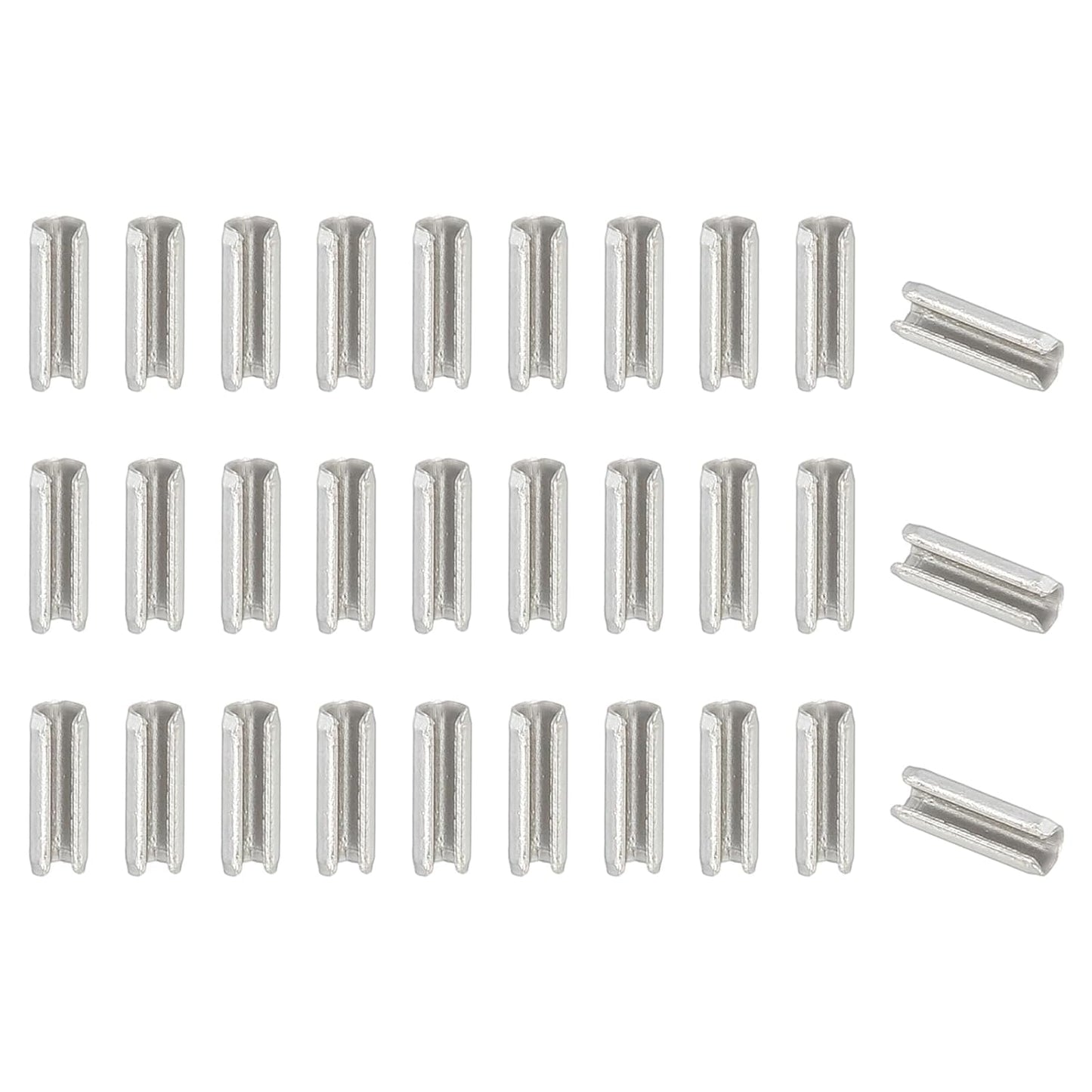 PATIKIL Slotted Spring Pin, 50 Pcs 1/8" x 3/4" (3.2mm x 20mm) 304 Stainless Steel Split Roll Pins Spring Dowel for Home Improvement Automotive Machine Repair, Silver - Colors A