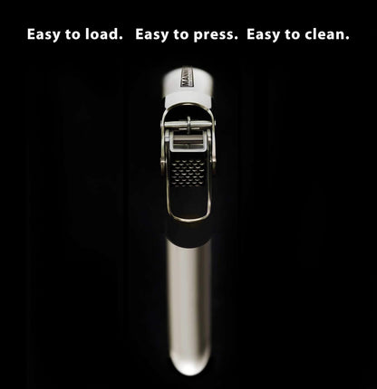 MANNKITCHEN Stainless Steel Garlic Press, Heavy Duty Professional Grade Double Lever-Assisted Garlic Mincer with High Capacity Reservoir - Easy to Clean and Rust Free Garlic Crusher
