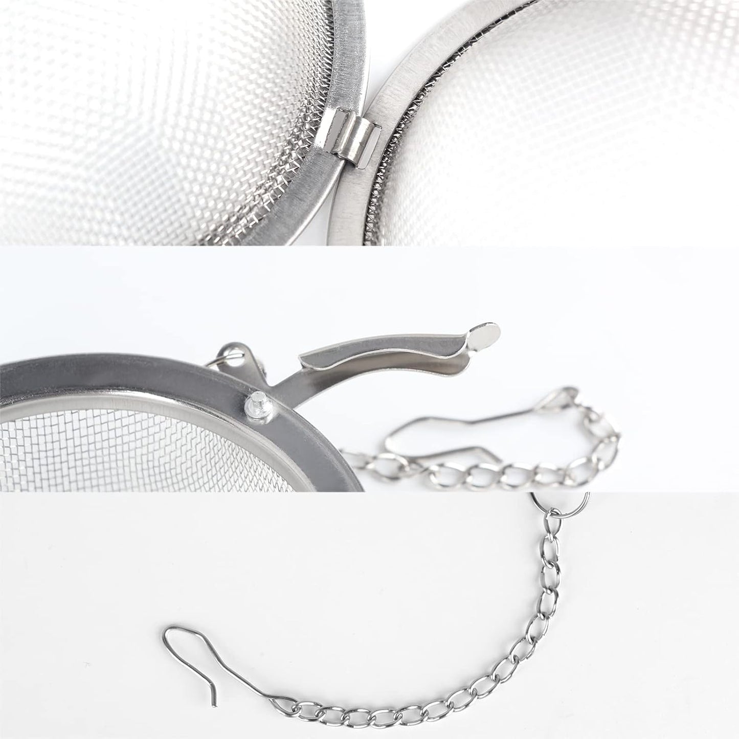 Fu Store 2pcs Stainless Steel Mesh Tea Ball 2.1 Inch Tea Strainers Teas Infuser Strainer Filters for Teas
