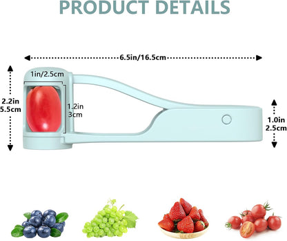 Luvan Grape Cutter for Toddlers 1-3, Grape Slicer Kitchen Gadget for Vegetable Fruit Salad Cake Decor, Stainless Steel Baby Tomato Quarter Cutter Tool for Cherry Strawberry Blueberry - Purple
