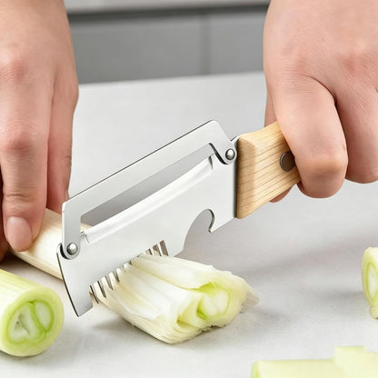 3 in 1 peeler and slicer tool, Serrated Peeling Knife Premium Vegetable Peeler, Multi-function Stainless Steel Thickened Fruit PeelersWooden Handle and Bottle Opener for Fruits and Vegetables (1)