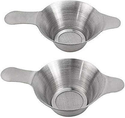 2PCS Stainless Steel Mini Strainer Set Fine Mesh Tea Strainer Coffee Dripper Dual-Layer Mesh with Double Handles For Home Restaurant Tea Brewing