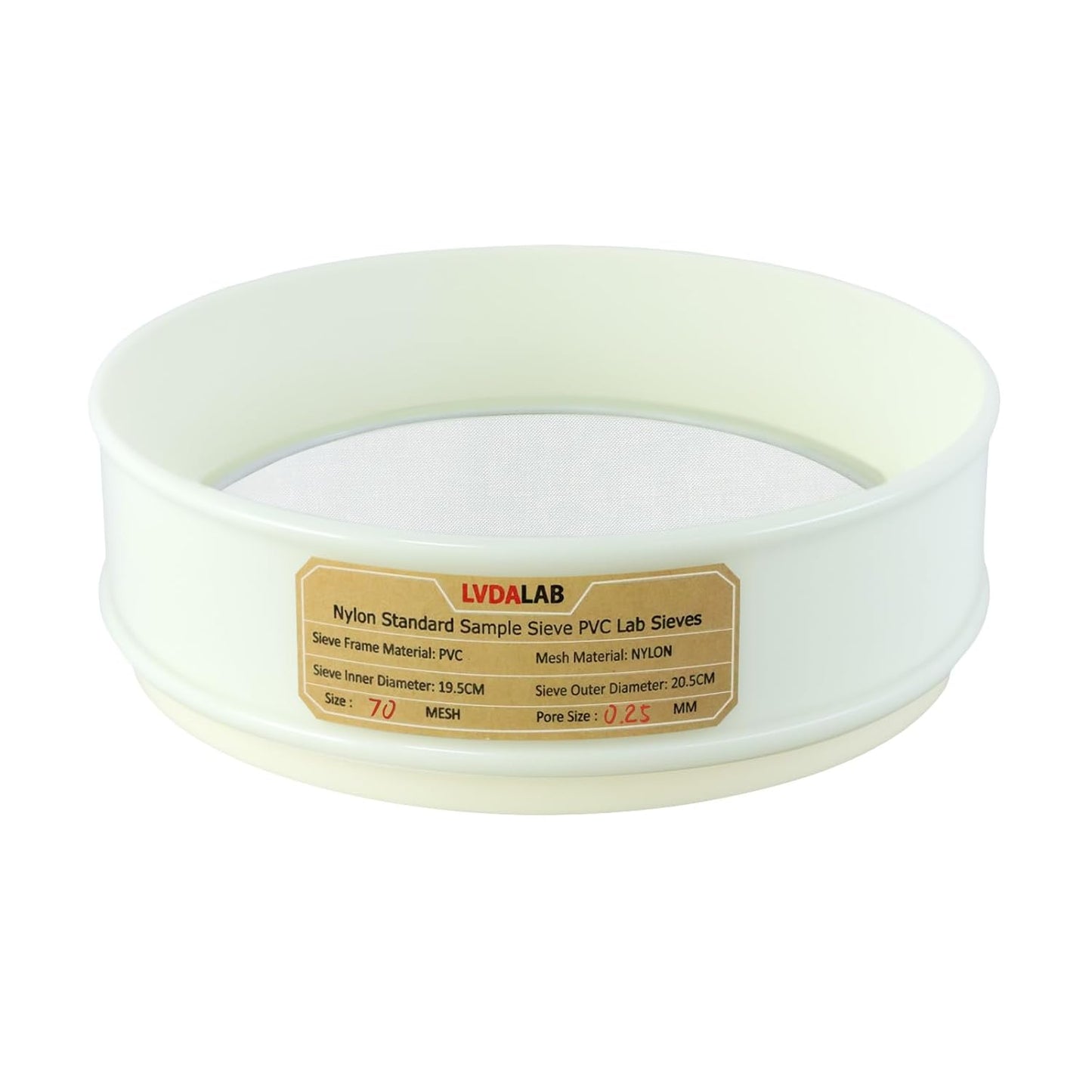 PVC Nylon Lab Sieve 80 Mesh(0.2mm), LVDALAB 7.9Inch(20cm) Diameter Sample Sifter Strainer for Industrial Lab Home