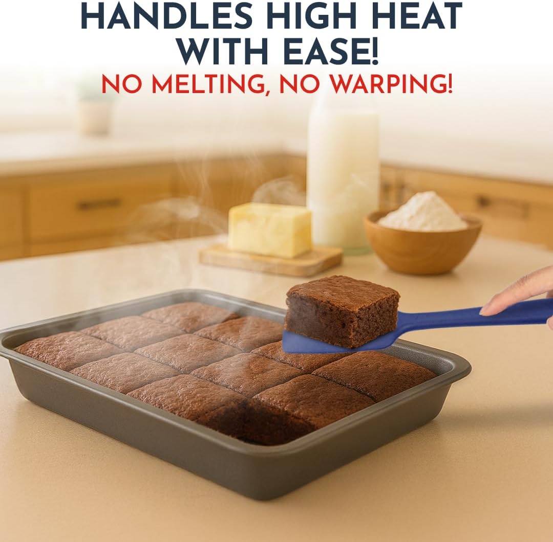 4-Piece Silicone Baking Spatula Set - Rubber Spatulas Silicone Heat Resistant, BPA-Free - Spatula Set for Nonstick Cookware - Baking Essentials