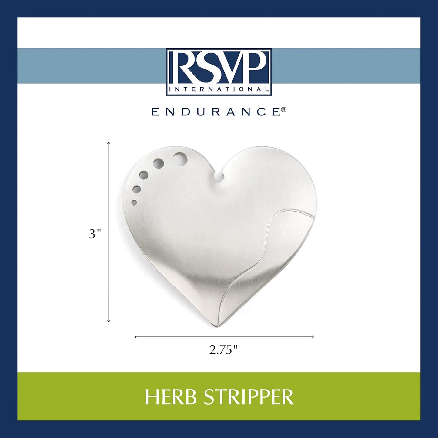 RSVP International Endurance Kitchen Collection Herb Stripper, Heart Shape, Stainless Steel
