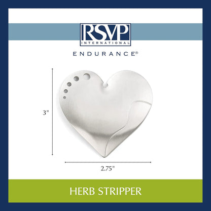 RSVP International Endurance Kitchen Collection Herb Stripper, Heart Shape, Stainless Steel