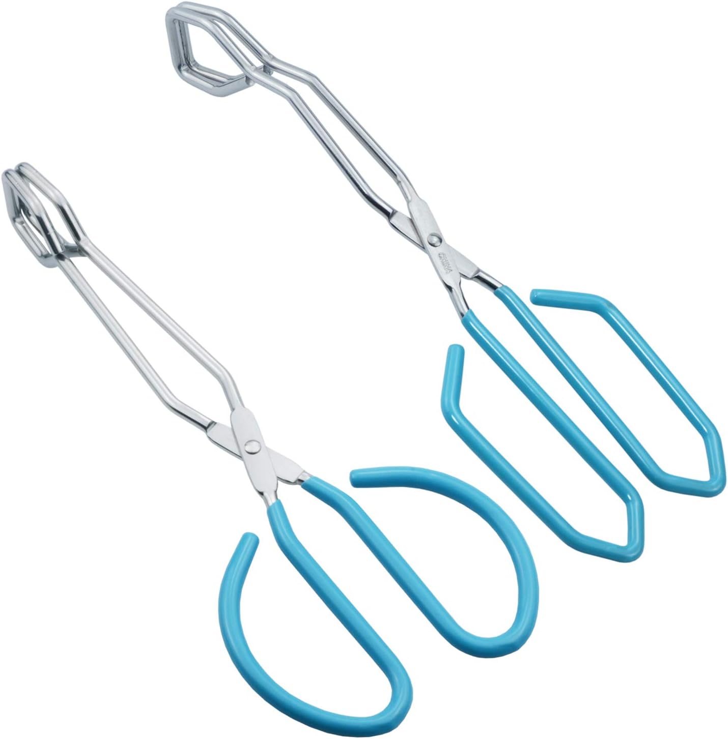 HINMAY Kitchen Scissor Tongs 10-Inch with Comfort-Grip Handle Heavy Duty Stainless Steel Scissor Cooking Tongs
