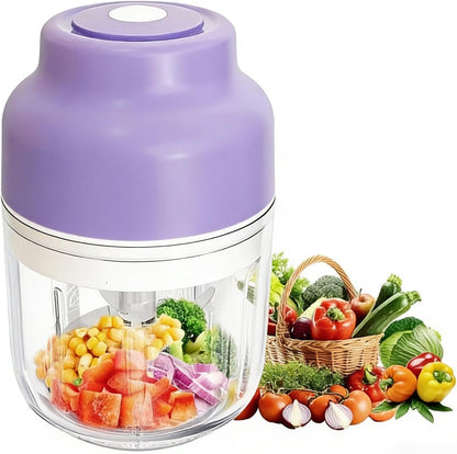 Electric Garlic Chopper, 320ML Portable Veggie Chopper, Rechargeable Vegetable Chopper,Garlic Grinder Masher Onion Chopper, Blender to Vegetable, for Ginger, Nuts,Chili, Fruit, Meat and Spices