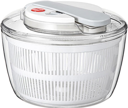Salad Spinner with Colander and Draining System, 6.6 Quart Bowl, Green