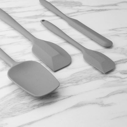 4 Piece Silicone Spatula Set, Flexible Heat Resistant Non-scratch Baking Cooking Rubber Spatulas with Stainless Steel Core, Orange