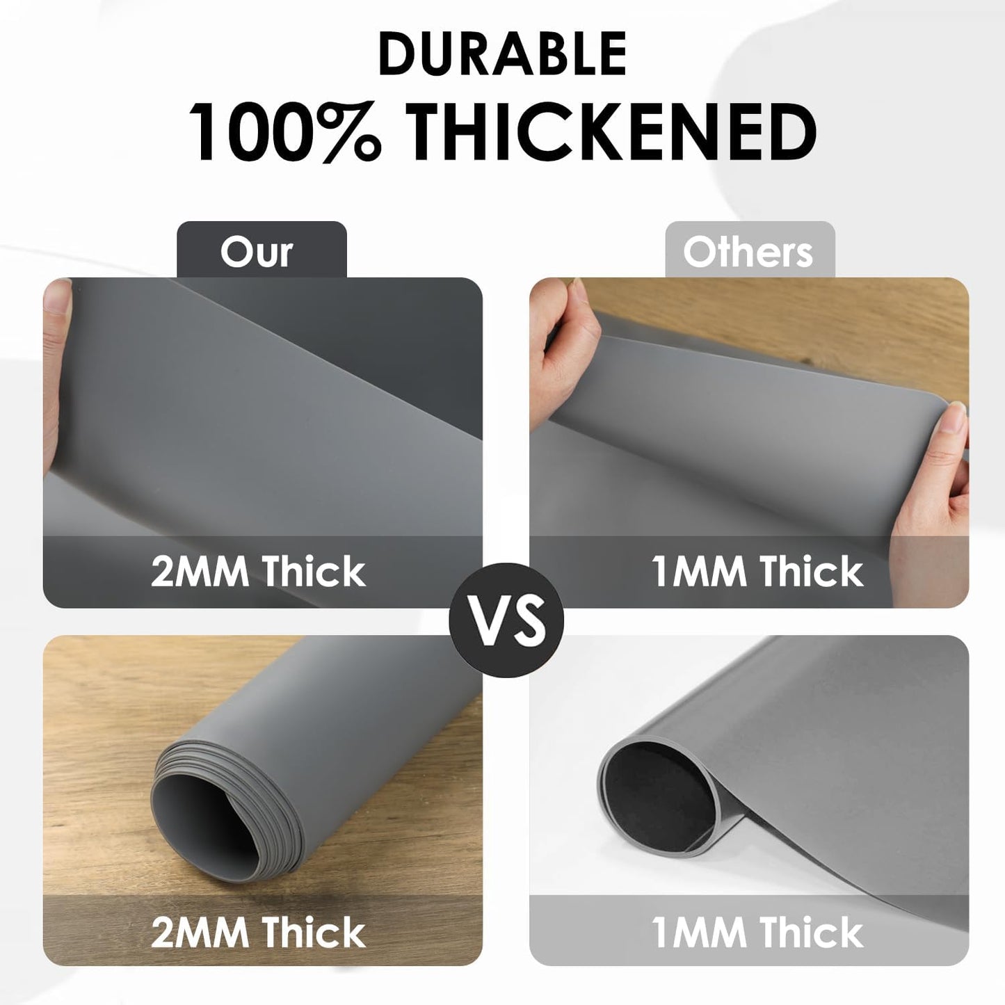 Standard Silicone Mat,Black Baking Mat-Food Grade Kids Dinner Table Placemat Non Slip Counter Mat with Raised Edges Heat Resistant Mat for Air Fryer Nonstick Pastry Dough Mat(1 Pack 23.6'' x 15.7'')