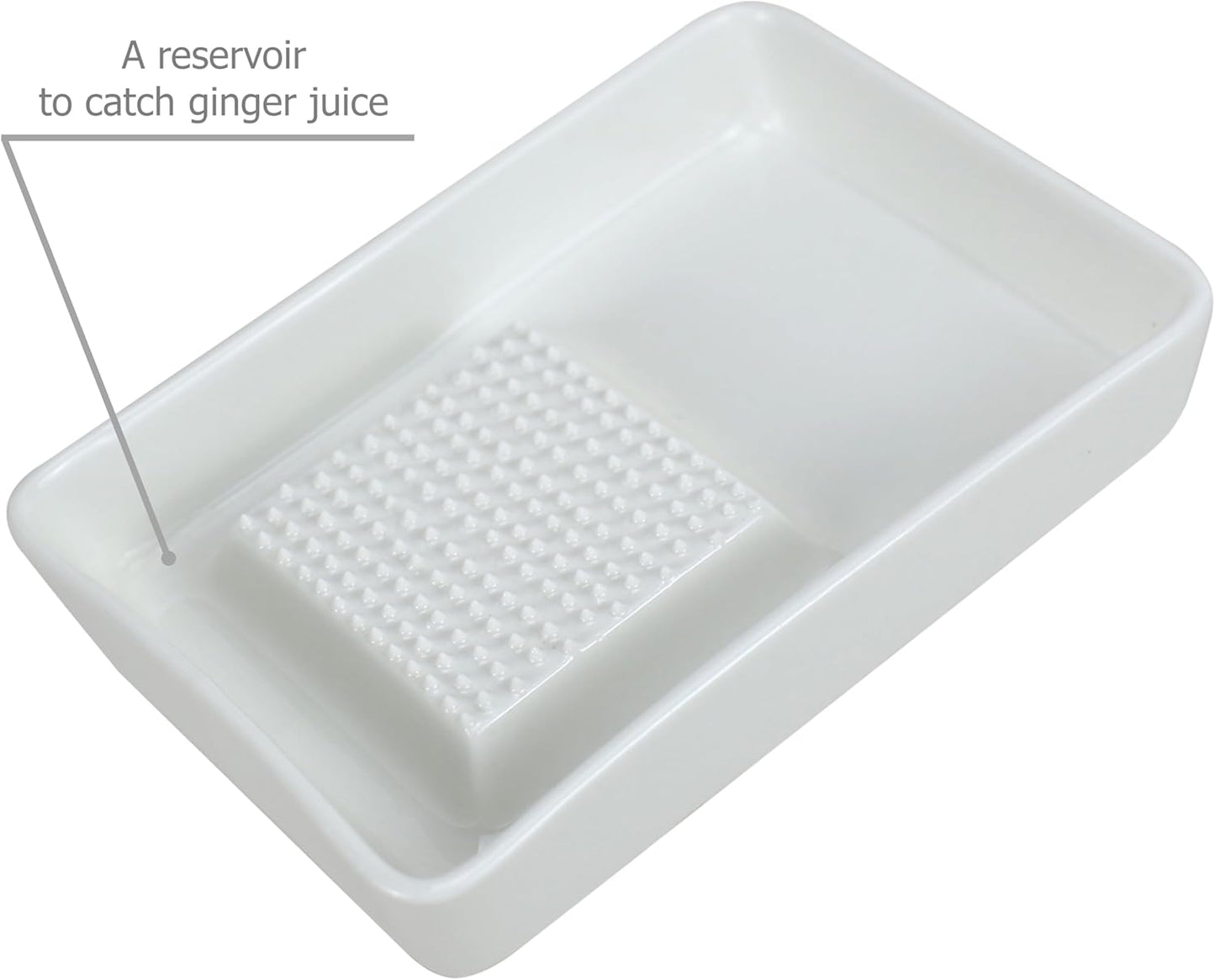 EIKS Ceramics Grater Plate for Ginger Garlic Wasabi Daikon Fruits Root Vegetable Cooking Preparation (Spade-shaped)