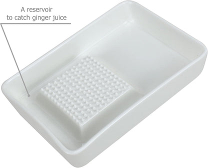 EIKS Ceramics Grater Plate for Ginger Garlic Wasabi Daikon Fruits Root Vegetable Cooking Preparation (Spade-shaped)
