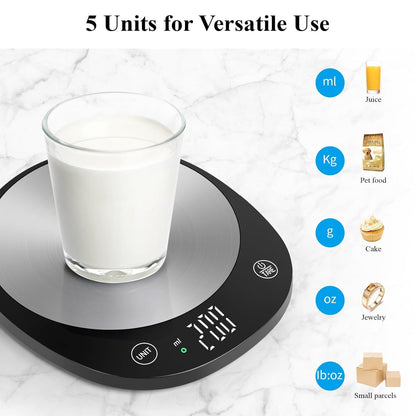 Homebuds 22lb/10kg Food Scale, Precision 0.1oz/1g by Our Professional Scale Factory Since 2001, Kitchen Scales Digital Weight Grams and Ounces for Cooking and Baking, LED, 3*AAA Batteries, Blue