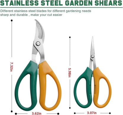 Garden Scissors, Stainless Steel Garden Bonsai Pruning Shears, Anti-Slip Softgrip SnipGardening Tools Garden Shears for Plants Herb (Modern)