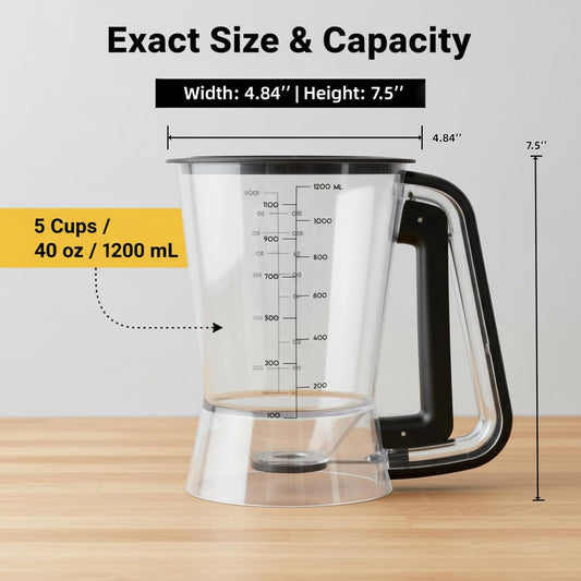 Pancake Batter Dispenser 5-Cup Batter Pourer for Maker Pancakes, Waffles, Crepes, Muffins, Cupcakes, Easy Squeeze Grip Handle with Proof Nozzle, Precise Baking Tools (Black)