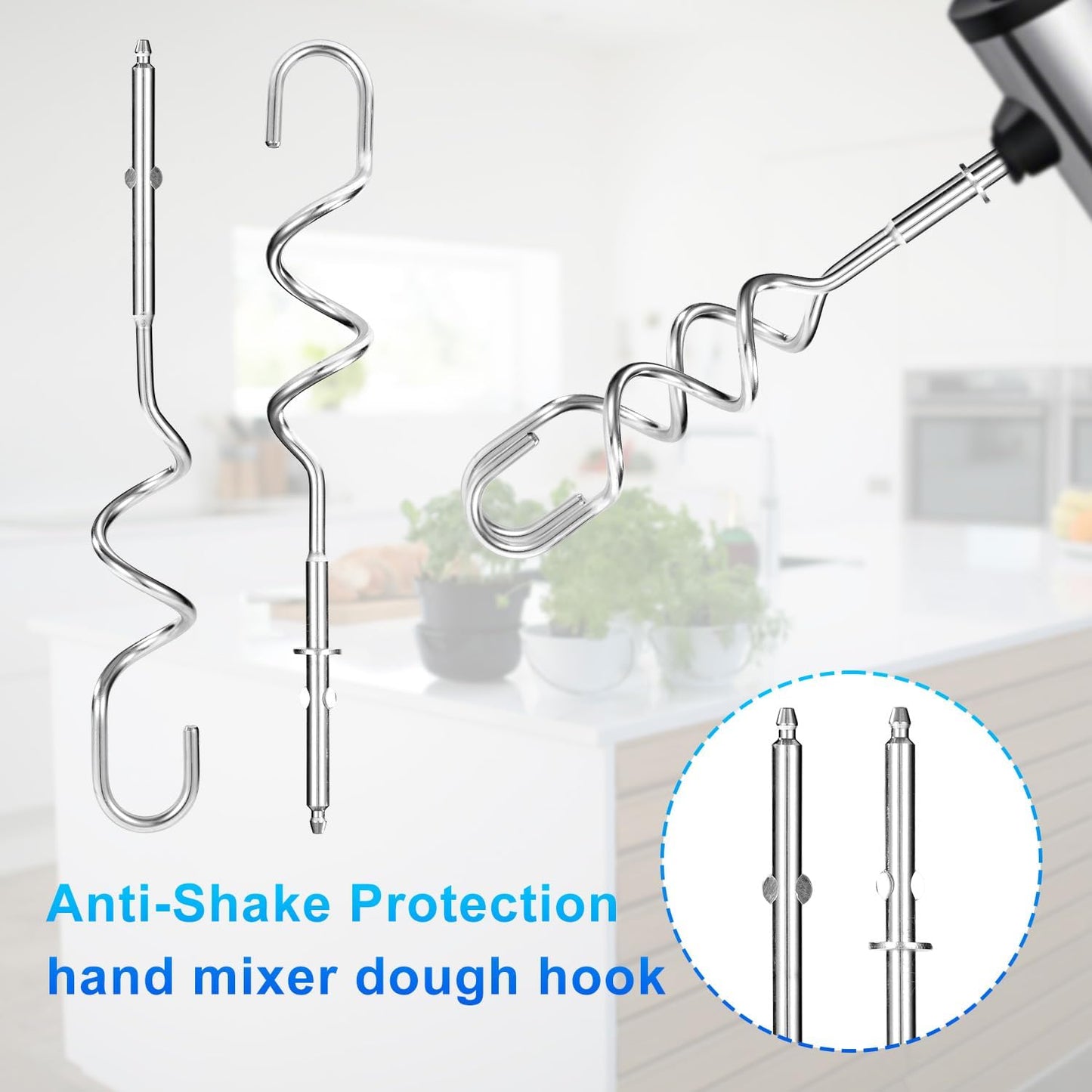 2pcs Hand Mixer Beaters Attachments Compatible with BLACK & DECKER, Universal Stainless Steel Electric Hand Mixer Whisk Replacement for Cooking and Baking