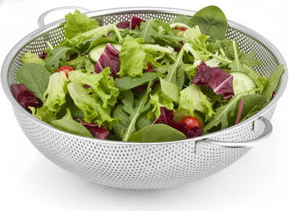 5-Quart Colander for Kitchen, Stainless Steel Colander with Base, Pasta Strainer with Handle, Food Strainer for Spaghetti, Vegetables, Fruit