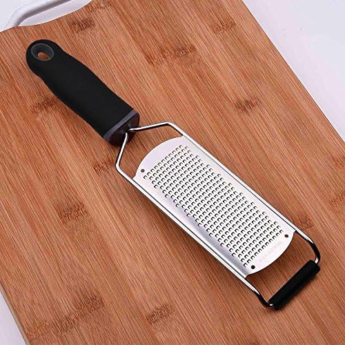Lemon Zester, Stainless Steel Kitchen Cheese Grater, Plastic Cover Ergonomic Soft Black Handle