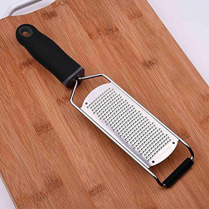 Lemon Zester, Stainless Steel Kitchen Cheese Grater, Plastic Cover Ergonomic Soft Black Handle