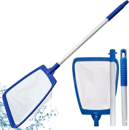 POOLAZA Hot Tub Skimmer Net Handheld, Professional Pool, Spa, Pound Skimmer Net with Aluminum Pole Handle, Deep Ultra Fine Mesh Netting Small Pool Skimmer Net, Upgrade Durable Hot Tub Net Hand Skimmer