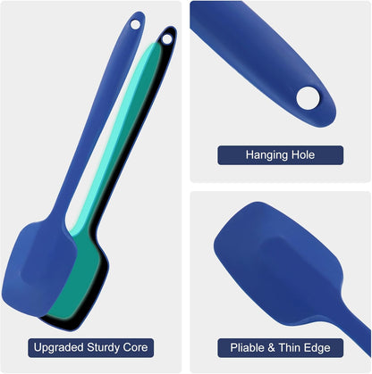 Premium 5-Piece Silicone Spatula Set, 446°F Heat Resistant for Nonstick Cookware & Baking, Food Grade, Hand Wash Recommended