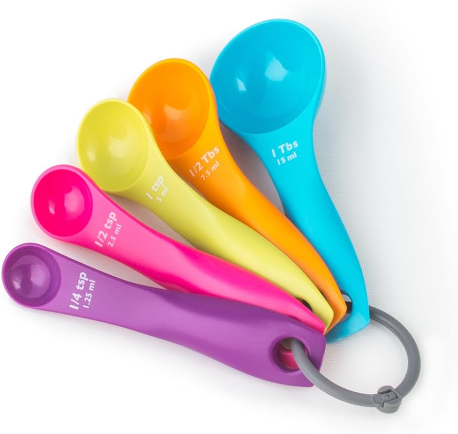 Fox Run Measuring Cup Set, 1/8 cup to 1 Cup, Multicolored 4 Cup Measuring Set