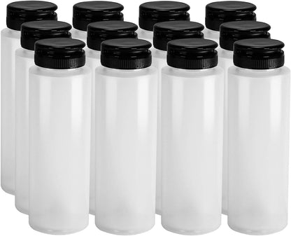 Pinnacle Mercantile Condiment Squeeze Bottles with Flip Top Hinged Black Cap 16 oz Set of 2 (Perfect for Condiments, Sauces, Dressings, BBQ, Ketchup) Made USA