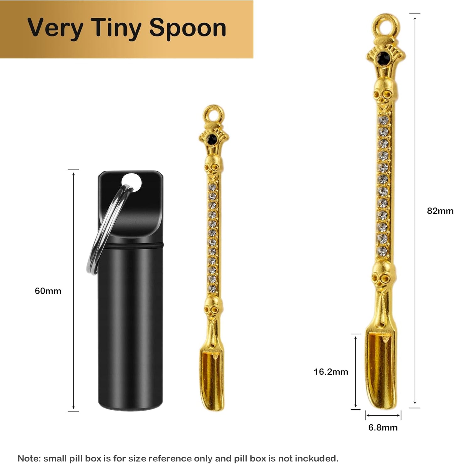6-Pack Mini Spoons Metal Tiny Shovels 3-Inch Small Medicine Spoon for Home Kitchen Spices, Necklace Charms Pendants DIY Craft Making (Multicolor)
