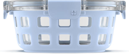 Ello DuraGlass Food Storage Glass Lunch Bowl - Meal Prep Container with Silicone Sleeve and Airtight Lid, 5 Cup, Yucca