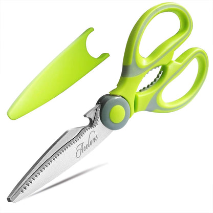 Kitchen Shears, Acelone Premium Heavy Duty Shears Ultra Sharp Stainless Steel Multi-function Kitchen Scissors for Chicken/Poultry/Fish/Meat/Vegetables/Herbs/BBQ… (Red black)
