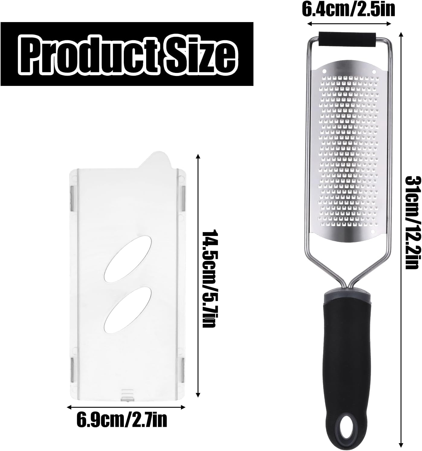 Zester Grater with Handle, Cheese Grater Handheld Lemon Zester Stainless Steel Graters for Kitchen Nutmeg Grater Citrus Zester Ginger Grater Tool for Cheese Spices Chocolate Zucchini Kitchen Gadgets
