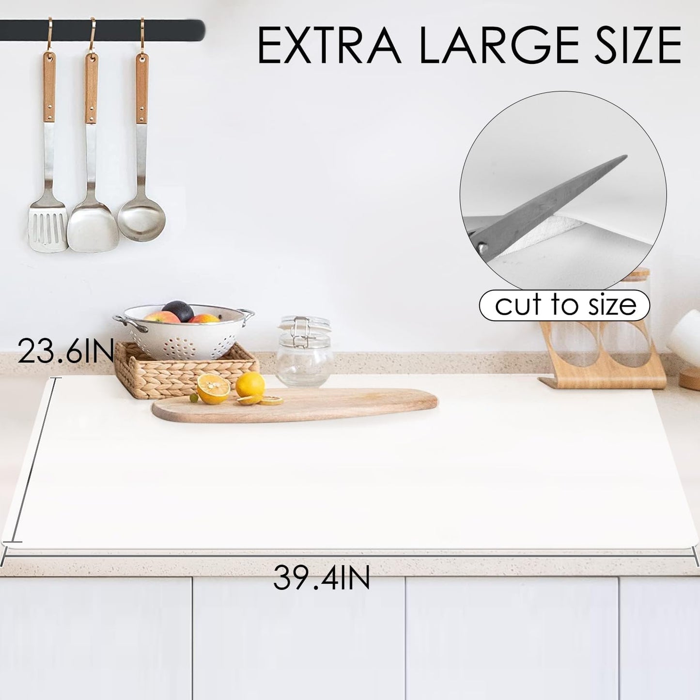 Standard Silicone Mat,Black Baking Mat-Food Grade Kids Dinner Table Placemat Non Slip Counter Mat with Raised Edges Heat Resistant Mat for Air Fryer Nonstick Pastry Dough Mat(1 Pack 23.6'' x 15.7'')
