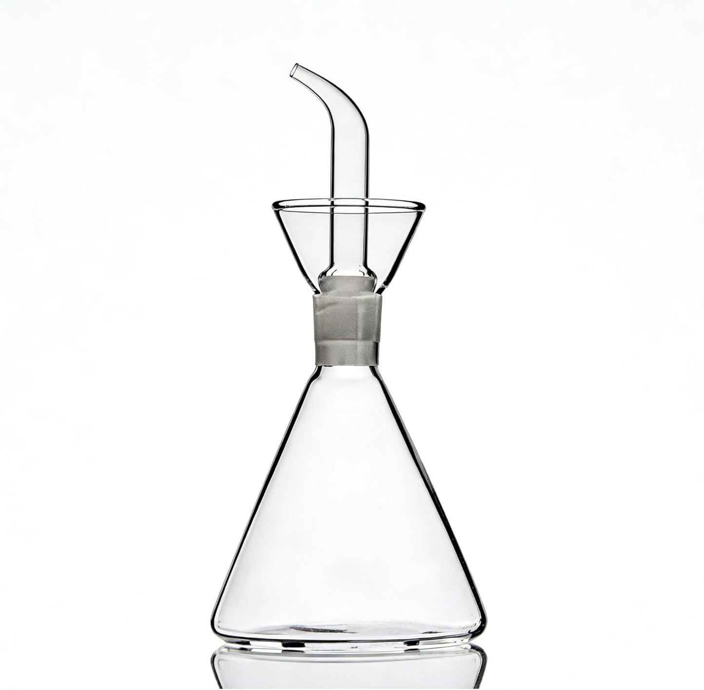 ELETON Conical 8 oz Glass Oil Dispenser – No Drip Olive Oil Cruet with Leak-Proof Spout, Easy-Fill Wide Mouth, Borosilicate Bottle for Kitchen & BBQ