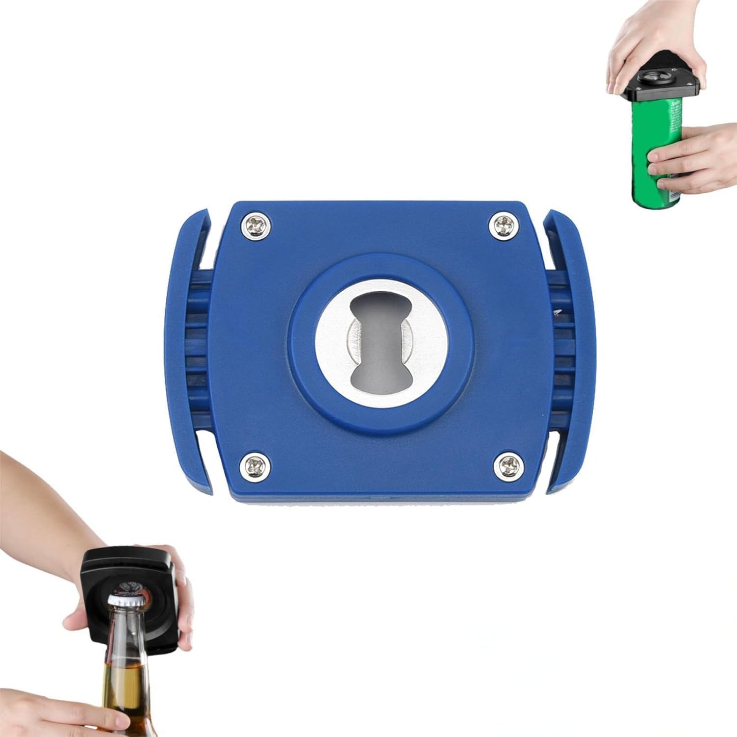 aluminum Can Opener，can top remover，Lid Remover， beer- Soft Edge- soda- can opener，Handheld Safety Manual Can Opener，for 8-19 Oz aluminum Soft Edge Cans, Household Bar Tool（Blue 1PCS）
