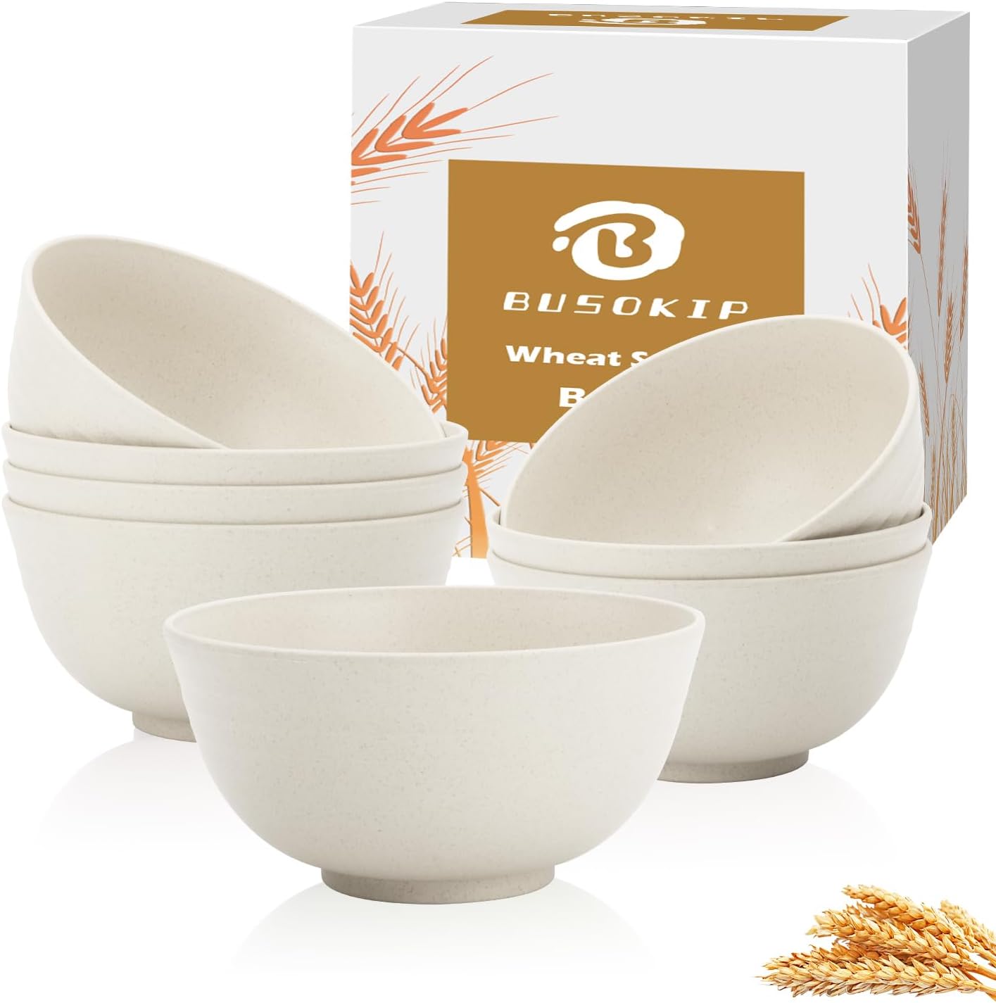 Wheat Straw Bowls 40 OZ, Unbreakable Salad Container for Lunch, Plastic Bowls with Lids, Microwavable Meal Prep Bowls for Cereal, Ramen, Soup, Leftovers - 4 Large Bowls and 4 Lids, Multi