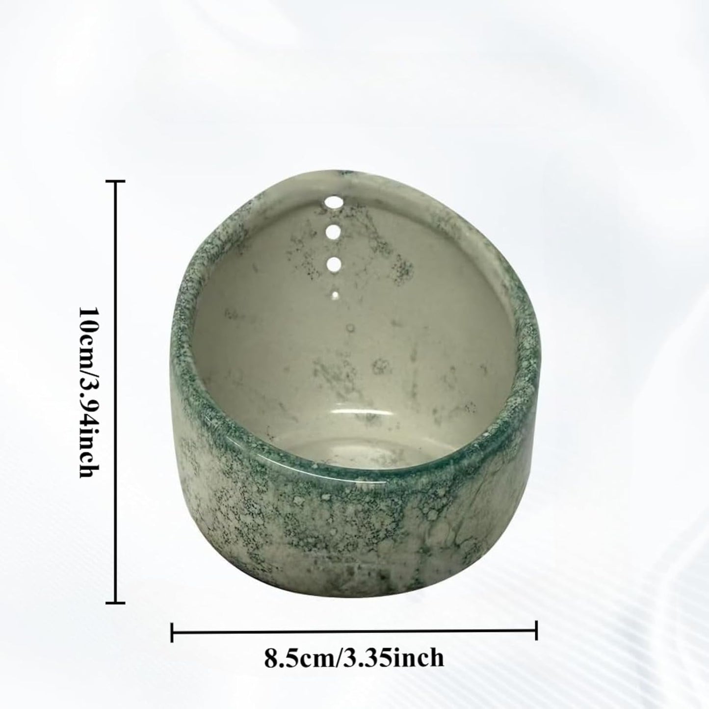 Ceramic Herb Stripper Bowl - Handcrafted Herb Stripping Cup with Multiple Hole Sizes for Fresh Thyme, Rosemary & Parsley, Natural Clay Herb Removal Tool for Kitchen, 3.94x3.35x2.56 Inch (White)