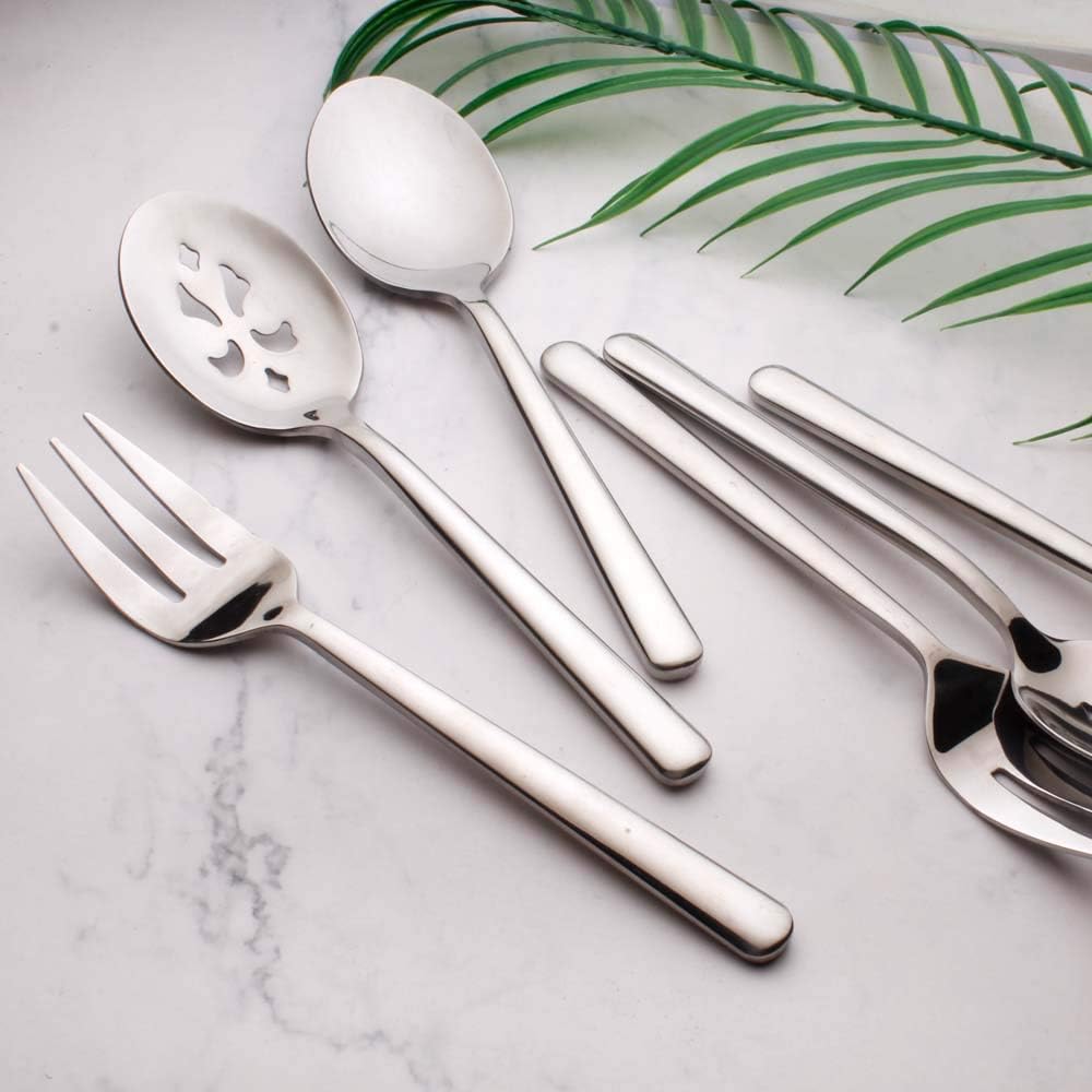Serving Platters Forks Stainless Steel Buffet 9 inch Utensils Cake Butter Pastry Servers (4 pcs serving forks)