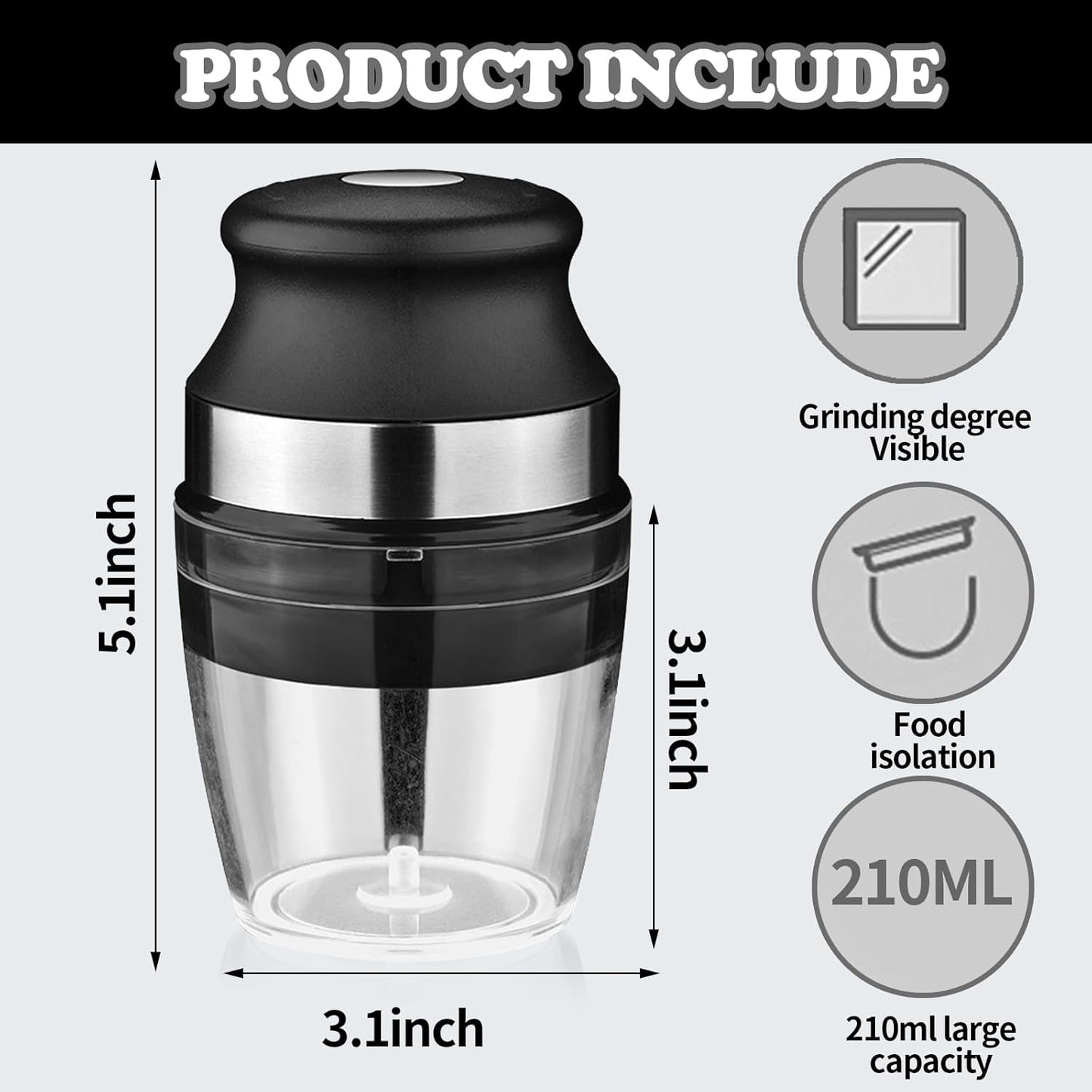 Garlic Crusher Press,Garlic Grinder Twister Easy-Clean, Multifunctional Garlic Smasher Dishwasher safe, Ideal Garlic Crusher Tool Garlic Grinder Masher Onion Chopper, Blender to Vegetable for Kitchen